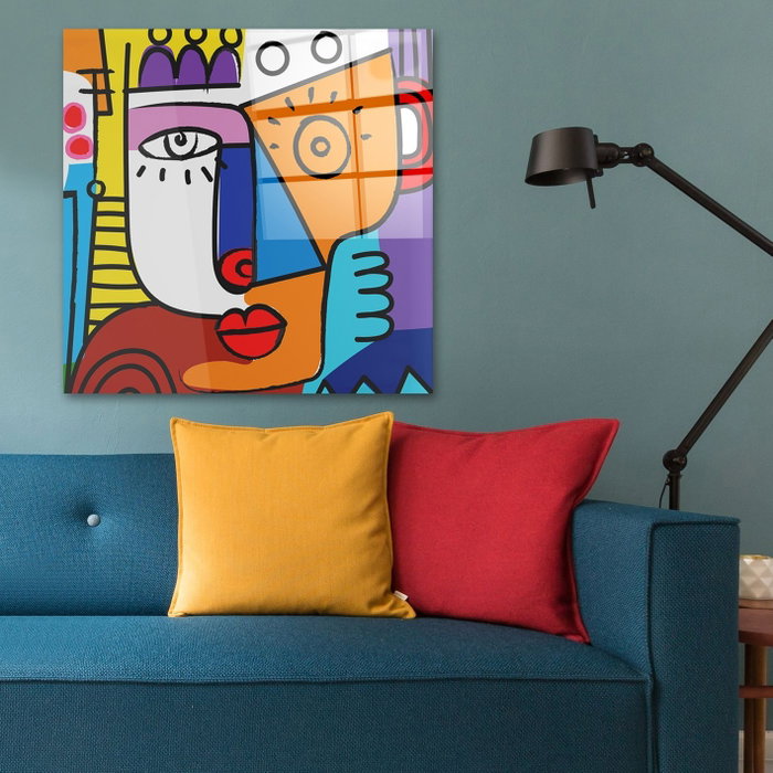 Wallity Cuadro decorativo de vidrio templado Multicolor 70 x 70 cm Wallity Cuadro decorativo de vidrio templado Multicolor 70 x 70 cm